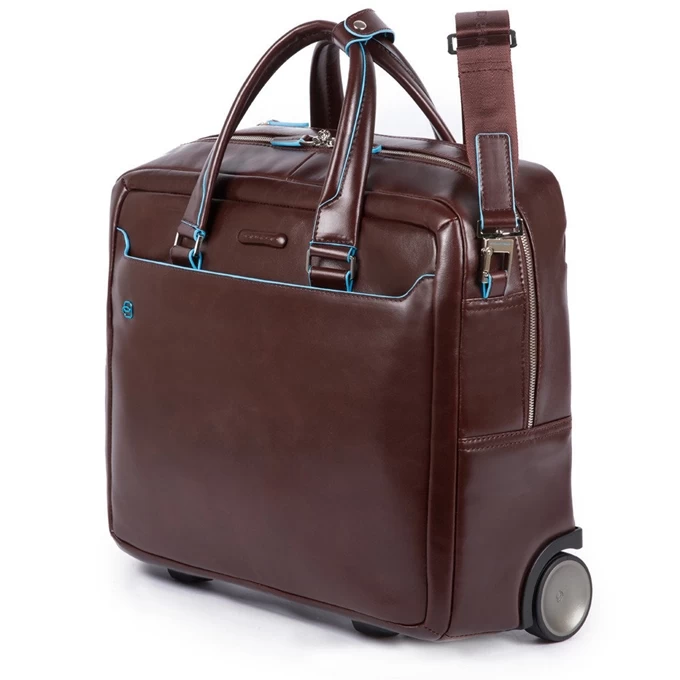 Piquadro Black Square Briefcase With Wheels Brown 5 Piquadro Black Square Briefcase With Wheels Brown - Image 5