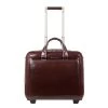 Piquadro Black Square Briefcase With Wheels 2 Compartments Brown
