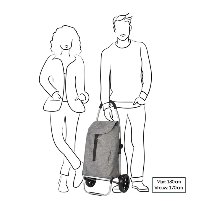 Playmarket Go Two Compact Boodschappentrolley Textured 2 Playmarket Go Two Compact Boodschappentrolley Textured - Afbeelding 2