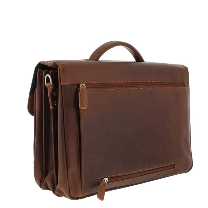 Plevier Vintage Oxford Laptoptas 3 Vaks 15.6" Donkerbruin 3 Plevier Vintage Oxford Laptoptas 3 Vaks 15.6" Donkerbruin - Image 3