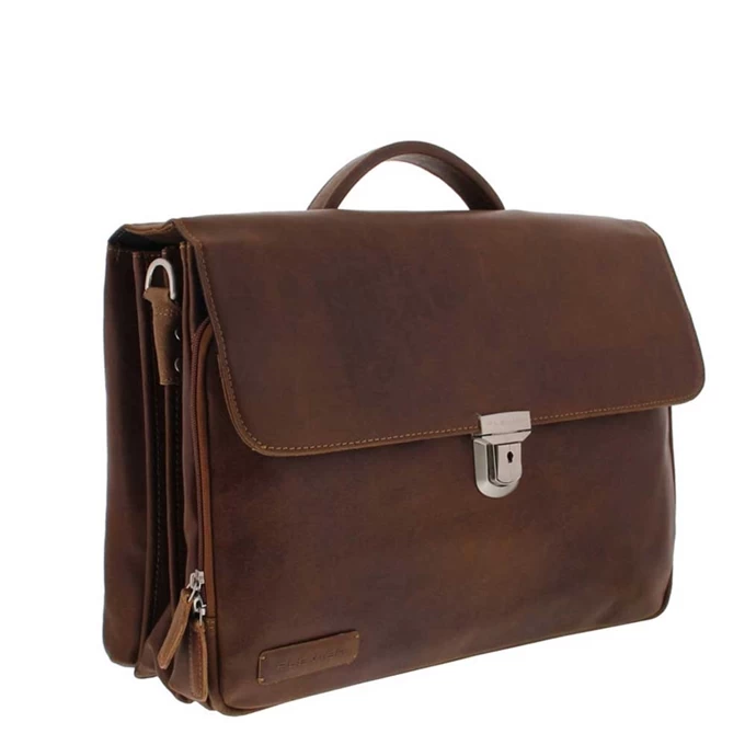 Plevier Vintage Oxford Laptoptas 3 Vaks 15.6" Donkerbruin 4 Plevier Vintage Oxford Laptoptas 3 Vaks 15.6" Donkerbruin - Image 4