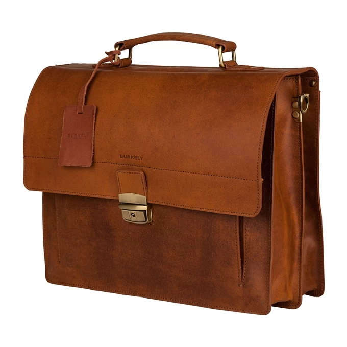Burkely Scott Vintage Briefcase 2 Compartment Cognac 4 Burkely Scott Vintage Briefcase 2 Compartment Cognac - Image 4