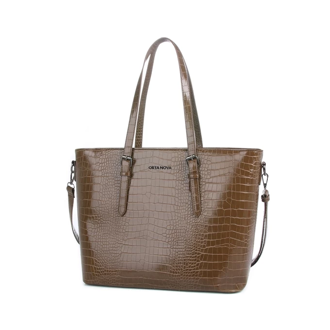 Orta Nova Brescia Shopper Croco Nuthatch 3 Orta Nova Brescia Shopper Croco Nuthatch - Image 3