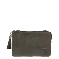 Bear Design Dark Nature Clutch Brown