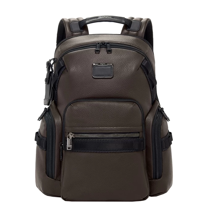 Tumi Alpha Bravo Nathan Navigation Backpack Leather Dark Brown 1 Tumi Alpha Bravo Nathan Navigation Backpack Leather Dark Brown