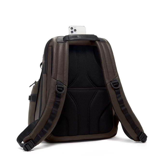 Tumi Alpha Bravo Nathan Navigation Backpack Leather Dark Brown 4 Tumi Alpha Bravo Nathan Navigation Backpack Leather Dark Brown - Image 4