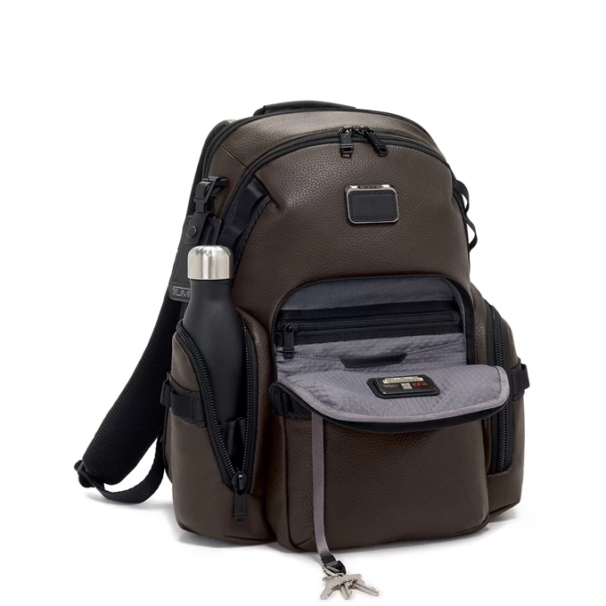 Tumi Alpha Bravo Nathan Navigation Backpack Leather Dark Brown 6 Tumi Alpha Bravo Nathan Navigation Backpack Leather Dark Brown - Image 6