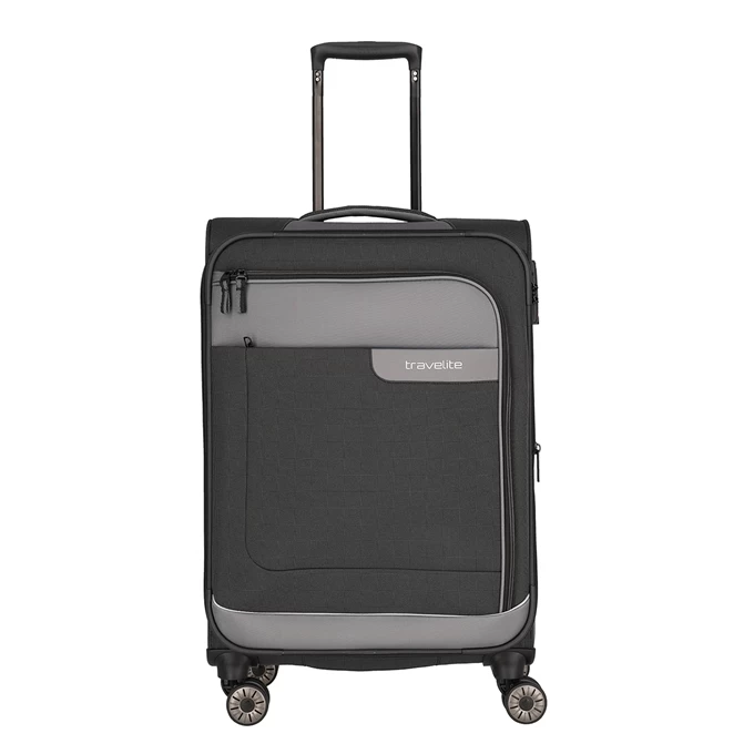 Travelite Viia 4 Wheel Trolley M Expandable Anthracite 1 Travelite Viia 4 Wheel Trolley M Expandable Anthracite