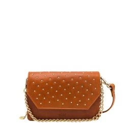 MÔSZ Kris Crossbody Phonebag Studs Cognac