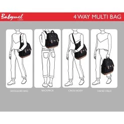 Babymel Robyn Convertible Backpack Black -Mode Tassen Winkel image 7521