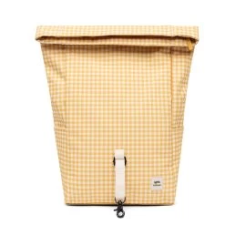 Lefrik Roll Mini Backpack Printed Vichy Mustard -Mode Tassen Winkel image 9177